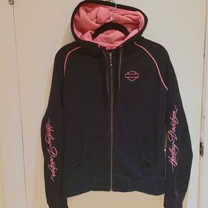 Women's Harley-Davidson "Script Font Zip Front Hoodie"